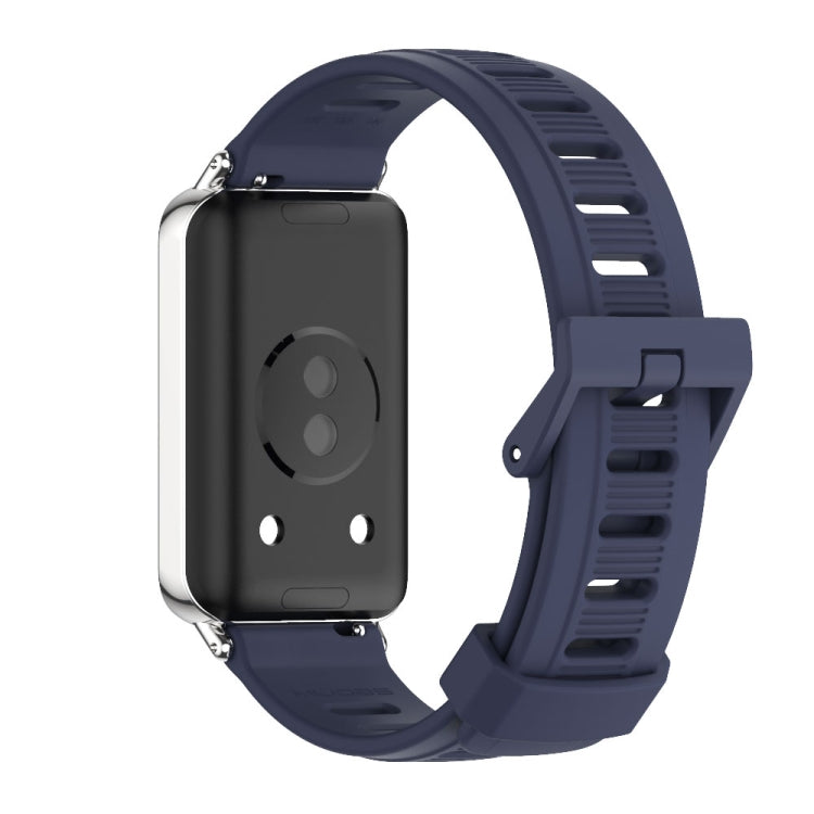 For Honor Band 10 / 9 MIJOBS Flat Hole Breathable TPU Watch Band(Midnight Blue Silver) - Watch Bands by MIJOBS | Online Shopping UK | buy2fix