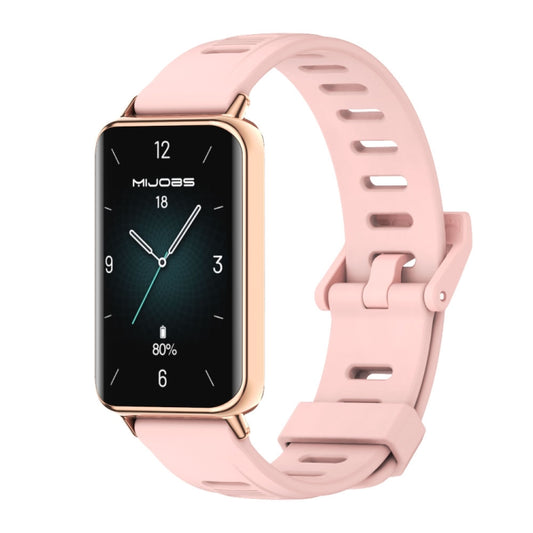 For Honor Band 10 / 9 MIJOBS Flat Hole Breathable TPU Watch Band(Pink Rose Gold) - Watch Bands by MIJOBS | Online Shopping UK | buy2fix