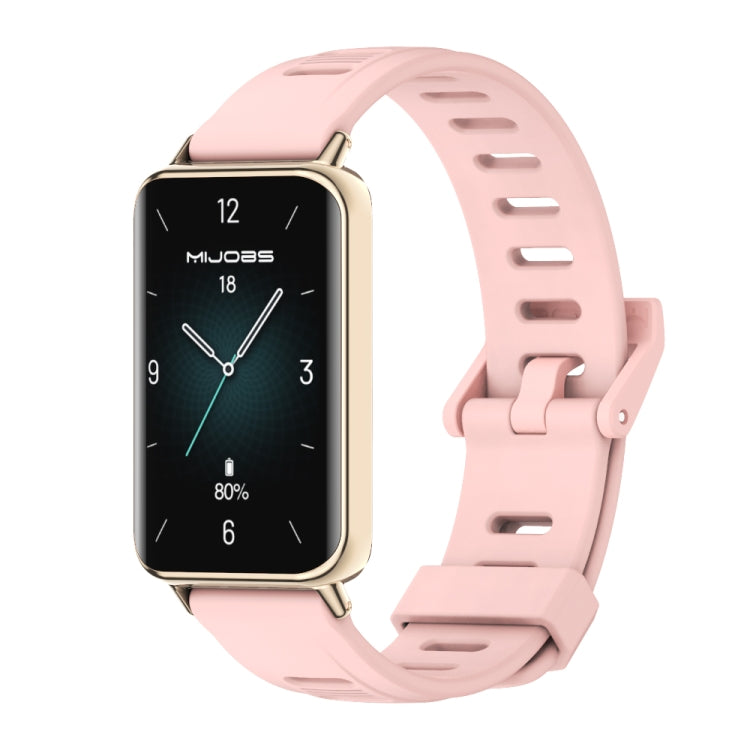 For Honor Band 10 / 9 MIJOBS Flat Hole Breathable TPU Watch Band(Pink Light Gold) - Watch Bands by MIJOBS | Online Shopping UK | buy2fix