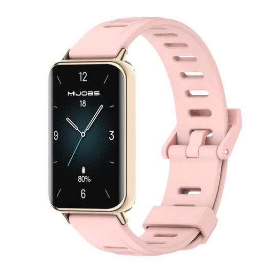 For Honor Band 10 / 9 MIJOBS Flat Hole Breathable TPU Watch Band(Pink Light Gold) - Watch Bands by MIJOBS | Online Shopping UK | buy2fix
