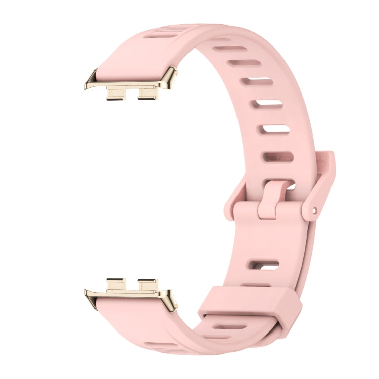For Honor Band 10 / 9 MIJOBS Flat Hole Breathable TPU Watch Band(Pink Light Gold) - Watch Bands by MIJOBS | Online Shopping UK | buy2fix