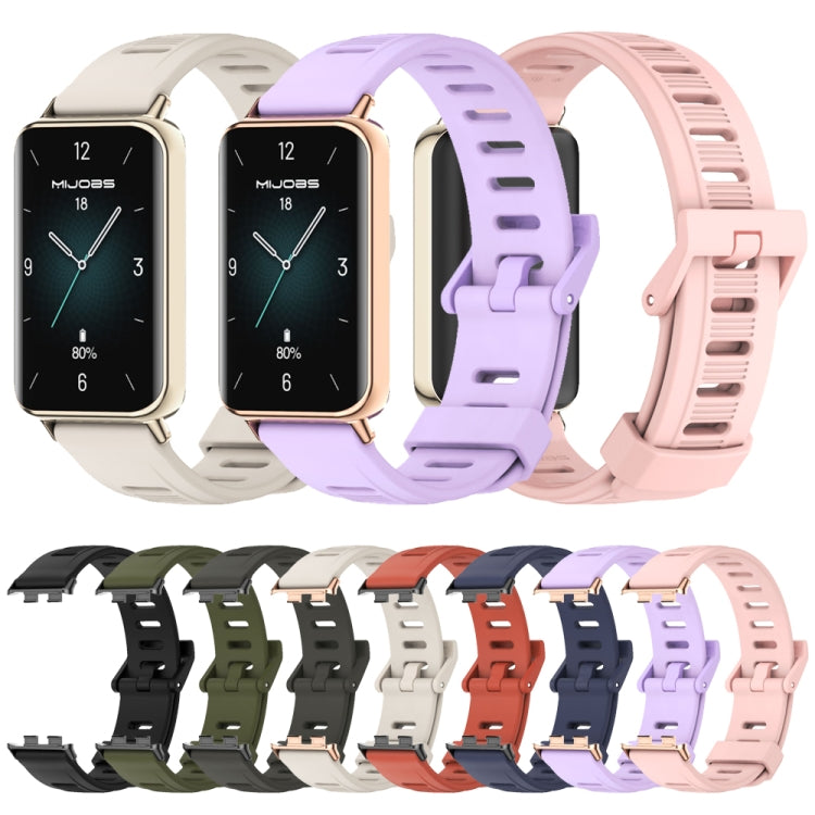 For Honor Band 10 / 9 MIJOBS Flat Hole Breathable TPU Watch Band(Pink Light Gold) - Watch Bands by MIJOBS | Online Shopping UK | buy2fix