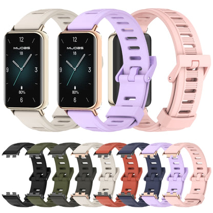 For Honor Band 10 / 9 MIJOBS Flat Hole Breathable TPU Watch Band(Pink Light Gold) - Watch Bands by MIJOBS | Online Shopping UK | buy2fix