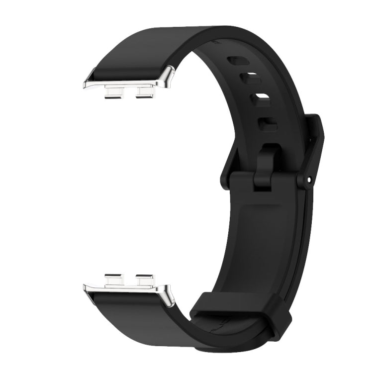 For Honor Band 10 / 9 MIJOBS Solid Color Silicone Watch Band(Black Silver) - Watch Bands by MIJOBS | Online Shopping UK | buy2fix