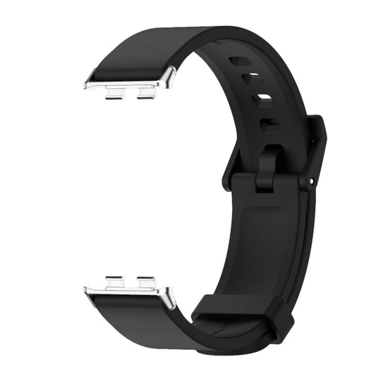 For Honor Band 10 / 9 MIJOBS Solid Color Silicone Watch Band(Black Silver) - Watch Bands by MIJOBS | Online Shopping UK | buy2fix