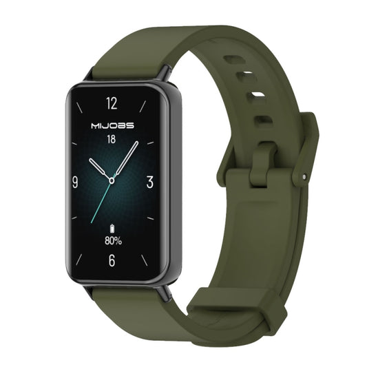 For Honor Band 10 / 9 MIJOBS Solid Color Silicone Watch Band(Army Green Black) - Watch Bands by MIJOBS | Online Shopping UK | buy2fix