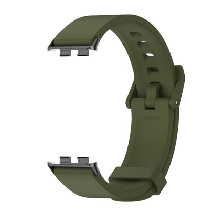 For Honor Band 10 / 9 MIJOBS Solid Color Silicone Watch Band(Army Green Black) - Watch Bands by MIJOBS | Online Shopping UK | buy2fix