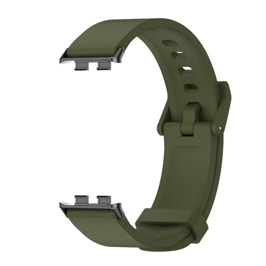 For Honor Band 10 / 9 MIJOBS Solid Color Silicone Watch Band(Army Green Black) - Watch Bands by MIJOBS | Online Shopping UK | buy2fix