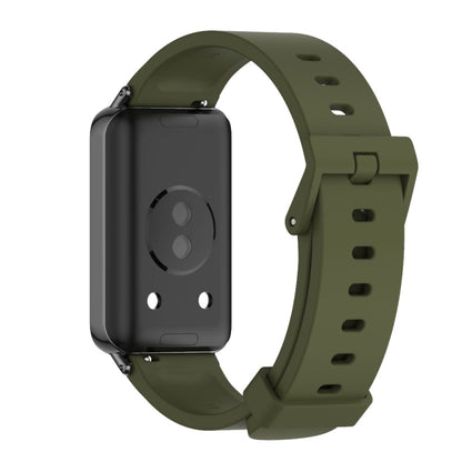 For Honor Band 10 / 9 MIJOBS Solid Color Silicone Watch Band(Army Green Black) - Watch Bands by MIJOBS | Online Shopping UK | buy2fix