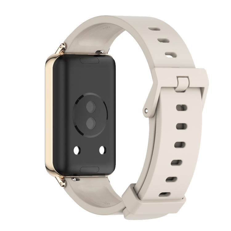 For Honor Band 10 / 9 MIJOBS Solid Color Silicone Watch Band(Gray Light Gold) by MIJOBS