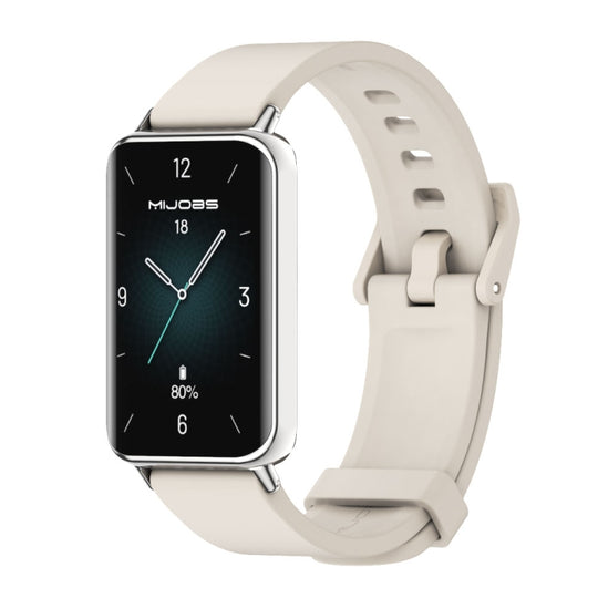 For Honor Band 10 / 9 MIJOBS Solid Color Silicone Watch Band(Gray Silver)