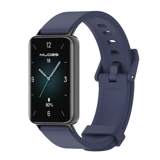 For Honor Band 10 / 9 MIJOBS Solid Color Silicone Watch Band(Midnight Blue Black) - Watch Bands by MIJOBS | Online Shopping UK | buy2fix