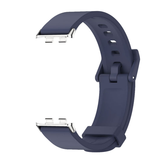 For Honor Band 10 / 9 MIJOBS Solid Color Silicone Watch Band(Midnight Blue Silver) - Watch Bands by MIJOBS | Online Shopping UK | buy2fix