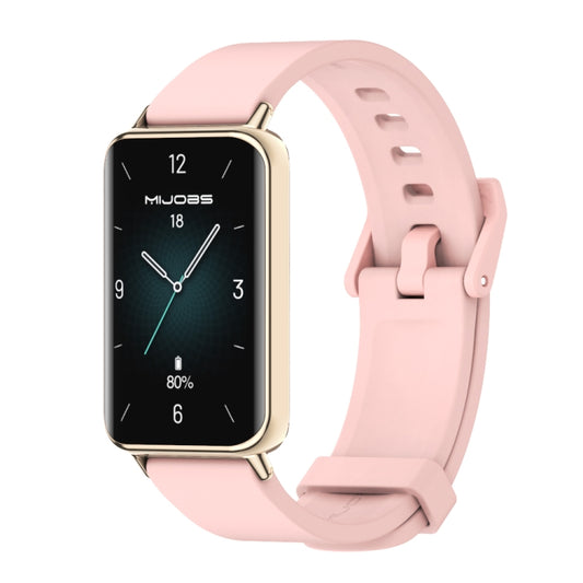 For Honor Band 10 / 9 MIJOBS Solid Color Silicone Watch Band(Pink Light Gold) - Watch Bands by MIJOBS | Online Shopping UK | buy2fix