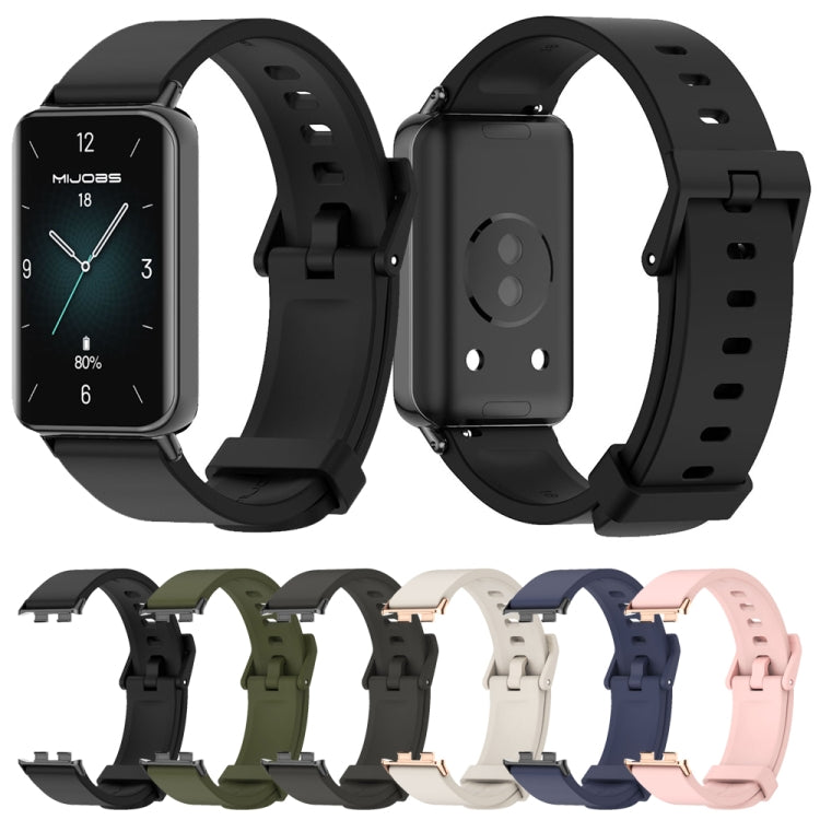 For Honor Band 10 / 9 MIJOBS Solid Color Silicone Watch Band(Army Green Black) - Watch Bands by MIJOBS | Online Shopping UK | buy2fix