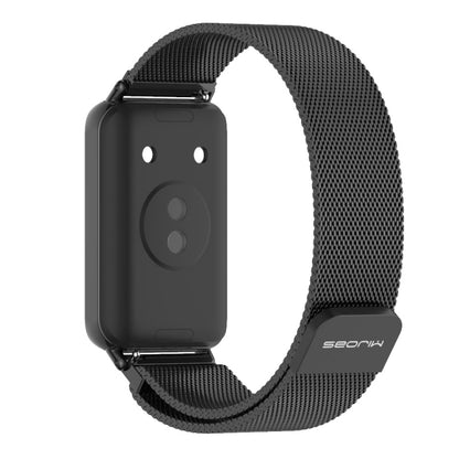 For Honor Band 10 / 9 MIJOBS Milan Magnetic Stainless Steel Watch Band(Black) - Watch Bands by MIJOBS | Online Shopping UK | buy2fix