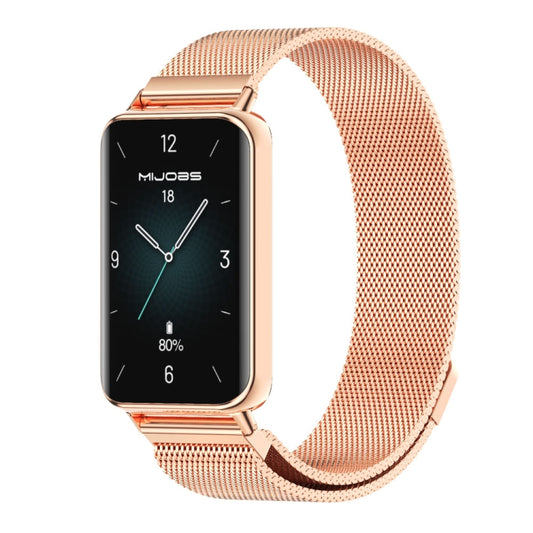 For Honor Band 10 / 9 MIJOBS Milan Magnetic Stainless Steel Watch Band(Rose Gold) - Watch Bands by MIJOBS | Online Shopping UK | buy2fix