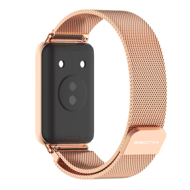 For Honor Band 10 / 9 MIJOBS Milan Magnetic Stainless Steel Watch Band(Rose Gold) - Watch Bands by MIJOBS | Online Shopping UK | buy2fix