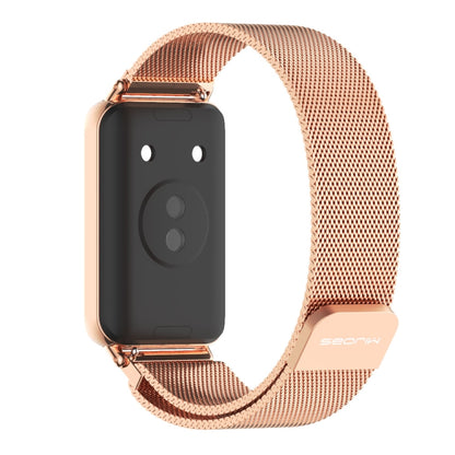 For Honor Band 10 / 9 MIJOBS Milan Magnetic Stainless Steel Watch Band(Rose Gold) - Watch Bands by MIJOBS | Online Shopping UK | buy2fix