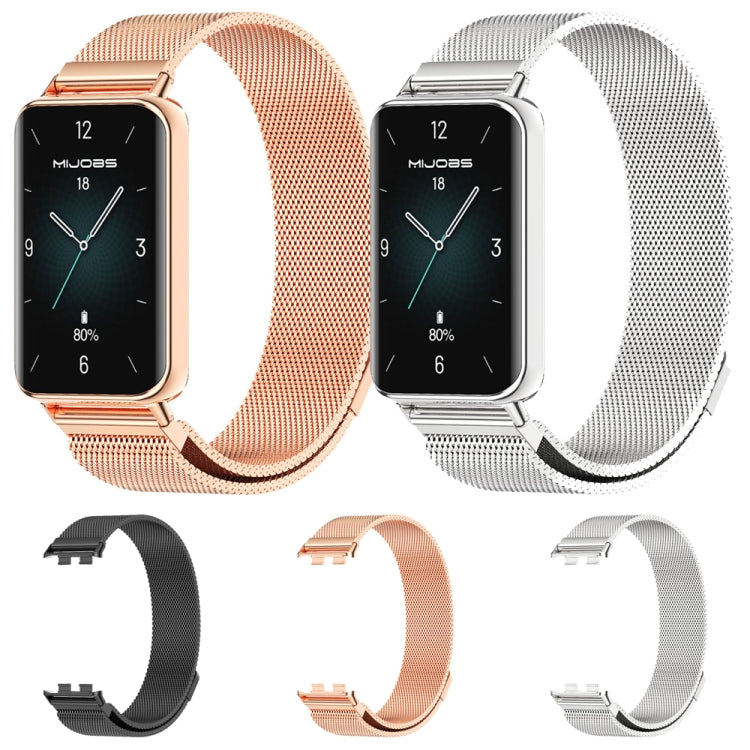 For Honor Band 10 / 9 MIJOBS Milan Magnetic Stainless Steel Watch Band(Silver) - Watch Bands by MIJOBS | Online Shopping UK | buy2fix