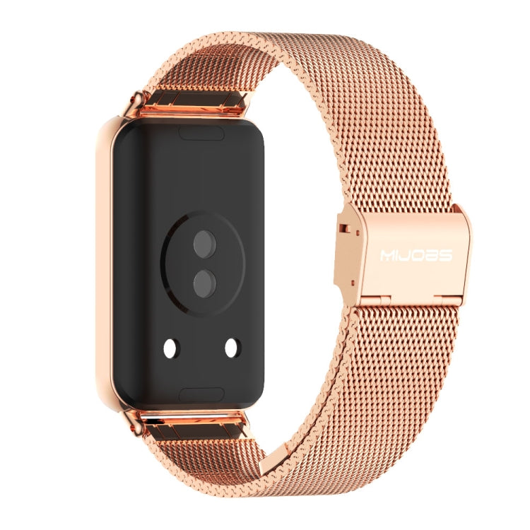 For Honor Band 10 / 9 MIJOBS Milan Buckle Stainless Steel Watch Band(Rose Gold) - Watch Bands by MIJOBS | Online Shopping UK | buy2fix