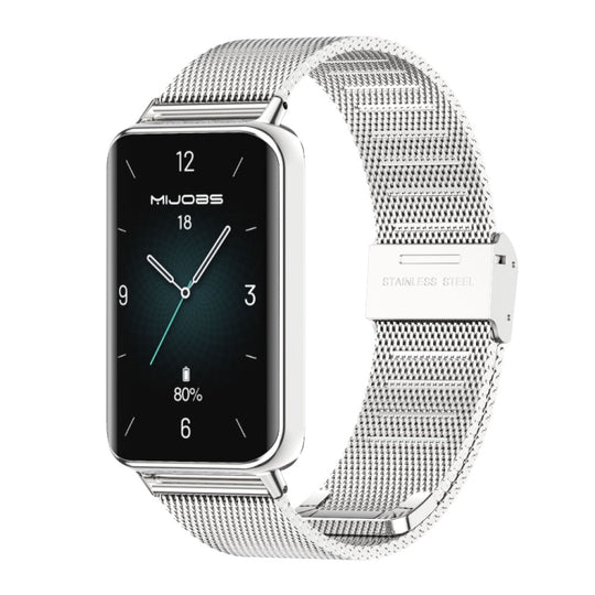 For Honor Band 10 / 9 MIJOBS Milan Buckle Stainless Steel Watch Band(Silver)