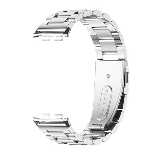 For Honor Band 10 / 9 MIJOBS Three-Beads Stainless Steel Watch Band(Silver) - Watch Bands by MIJOBS | Online Shopping UK | buy2fix