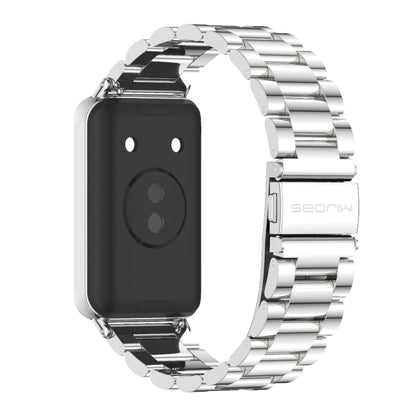 For Honor Band 10 / 9 MIJOBS Three-Beads Stainless Steel Watch Band(Silver) - Watch Bands by MIJOBS | Online Shopping UK | buy2fix