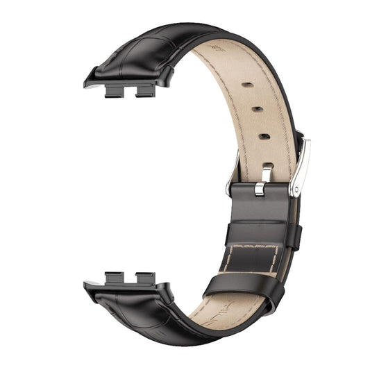 For Honor Band 10 / 9 MIJOBS Cowhide Leather Watch Band(Bamboo Black) - Watch Bands by MIJOBS | Online Shopping UK | buy2fix