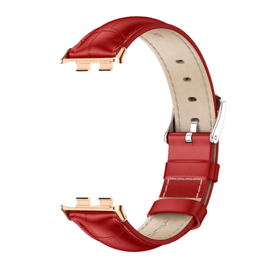 For Honor Band 10 / 9 MIJOBS Cowhide Leather Watch Band(Bamboo Red Rose Gold) - Watch Bands by MIJOBS | Online Shopping UK | buy2fix