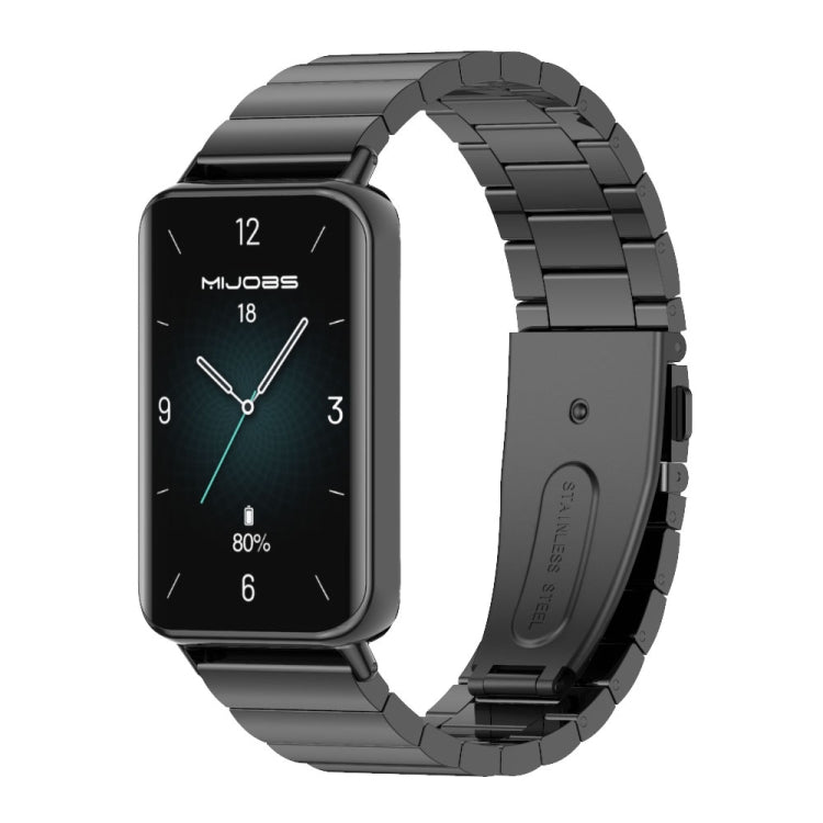 For Honor Band 10 / 9 MIJOBS Bamboo Stainless Steel Watch Band(Black) - Watch Bands by MIJOBS | Online Shopping UK | buy2fix
