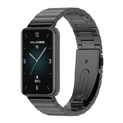 For Honor Band 10 / 9 MIJOBS Bamboo Stainless Steel Watch Band(Black) - Watch Bands by MIJOBS | Online Shopping UK | buy2fix