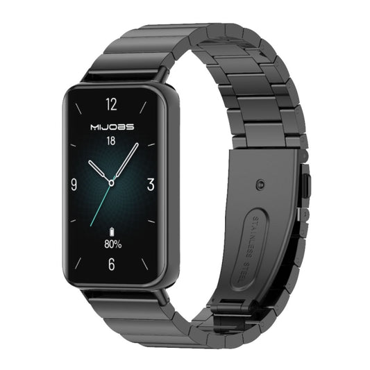 For Honor Band 10 / 9 MIJOBS Bamboo Stainless Steel Watch Band(Black) - Watch Bands by MIJOBS | Online Shopping UK | buy2fix