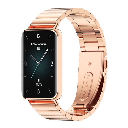 For Honor Band 10 / 9 MIJOBS Bamboo Stainless Steel Watch Band(Rose Gold) - Watch Bands by MIJOBS | Online Shopping UK | buy2fix