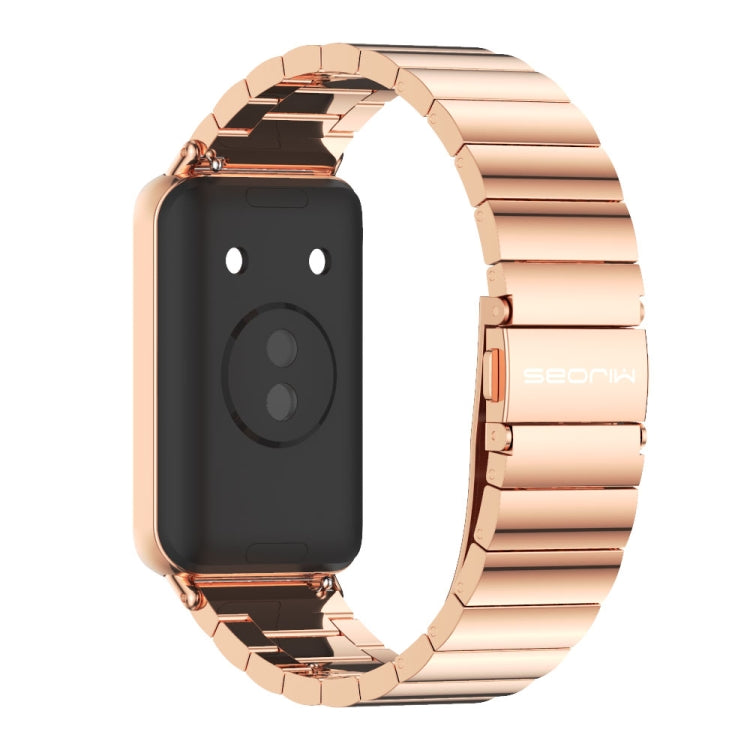 For Honor Band 10 / 9 MIJOBS Bamboo Stainless Steel Watch Band(Rose Gold) - Watch Bands by MIJOBS | Online Shopping UK | buy2fix