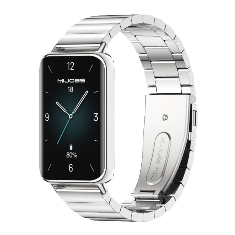 For Honor Band 10 / 9 MIJOBS Bamboo Stainless Steel Watch Band(Silver) - Watch Bands by MIJOBS | Online Shopping UK | buy2fix