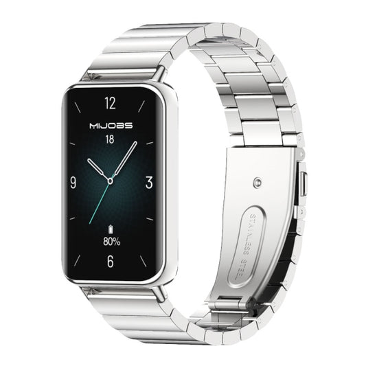 For Honor Band 10 / 9 MIJOBS Bamboo Stainless Steel Watch Band(Silver) - Watch Bands by MIJOBS | Online Shopping UK | buy2fix