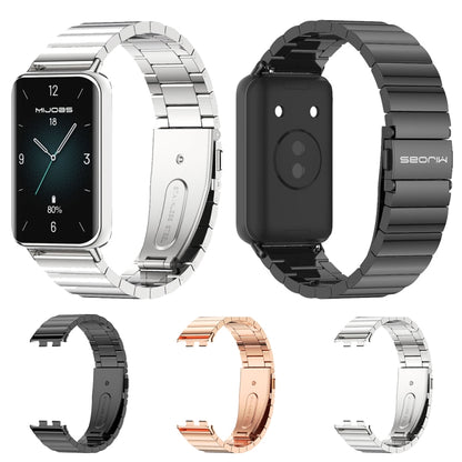 For Honor Band 10 / 9 MIJOBS Bamboo Stainless Steel Watch Band(Black) - Watch Bands by MIJOBS | Online Shopping UK | buy2fix