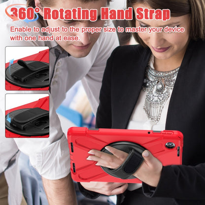 For Lenovo Tab M11 /Xiaoxin Pad 11 2024 Rotatable Holder Silicone Hybrid PC Tablet Case with Shoulder Strap(Red) - Lenovo by buy2fix | Online Shopping UK | buy2fix