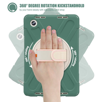 For Lenovo Tab M11 /Xiaoxin Pad 11 2024 Rotatable Holder Silicone Hybrid PC Tablet Case with Shoulder Strap(Emerald Green) - Lenovo by buy2fix | Online Shopping UK | buy2fix
