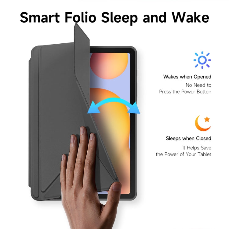 For Samsung Galaxy Tab S6 Lite 2024 DUX DUCIS Magi Series Smart Leather Tablet Case(Grey) - Other Galaxy Tab PC by DUX DUCIS | Online Shopping UK | buy2fix