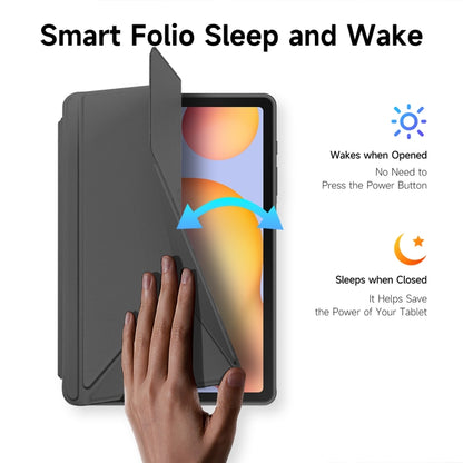 For Samsung Galaxy Tab S6 Lite 2024 DUX DUCIS Magi Series Smart Leather Tablet Case(Grey) - Other Galaxy Tab PC by DUX DUCIS | Online Shopping UK | buy2fix