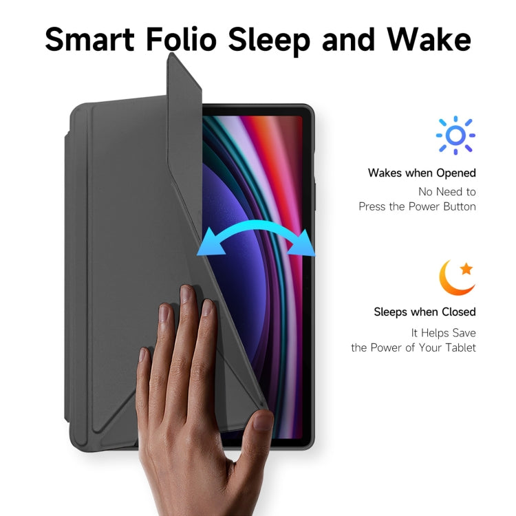 For Samsung Galaxy Tab S10+ DUX DUCIS Magi Series Smart Leather Tablet Case(Grey) - Tab S10+ Cases by DUX DUCIS | Online Shopping UK | buy2fix