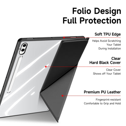 For Samsung Galaxy Tab S10 Ultra DUX DUCIS Magi Series Smart Leather Tablet Case(Black) by DUX DUCIS
