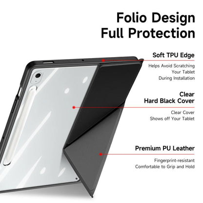 For Samsung Galaxy Tab S10 FE+ DUX DUCIS Magi Series Smart Leather Tablet Case(Black) - Galaxy Tab S10 FE+ by DUX DUCIS | Online Shopping UK | buy2fix