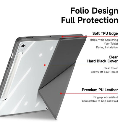 For Samsung Galaxy Tab S10 FE+ DUX DUCIS Magi Series Smart Leather Tablet Case(Grey) - Galaxy Tab S10 FE+ by DUX DUCIS | Online Shopping UK | buy2fix