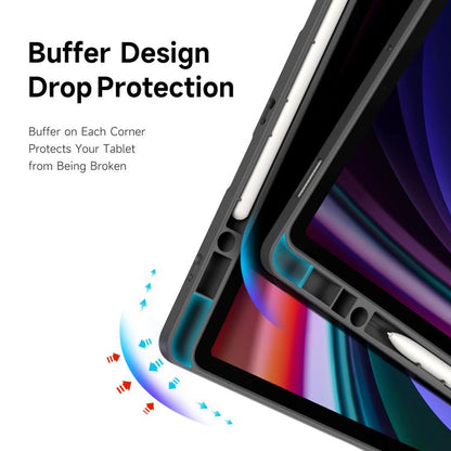 For Samsung Galaxy Tab S10 FE+ DUX DUCIS Magi Series Smart Leather Tablet Case(Grey) - Galaxy Tab S10 FE+ by DUX DUCIS | Online Shopping UK | buy2fix