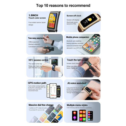 B7 Pro 1.5 inch 2 in 1 Bluetooth Earphone Silicone Strap Smart Watch, Support Heart Rate / Sleep Monitoring(Black) by buy2fix