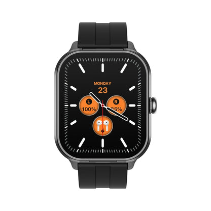 D8 Pro 2.01 inch 2 in 1 Bluetooth Earphone Silicone Strap Smart Watch, Support NFC with Cover(Black) by buy2fix