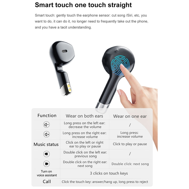 D8 Pro 2.01 inch 2 in 1 Bluetooth Earphone Silicone Strap Smart Watch, Support NFC with Cover(Black) by buy2fix